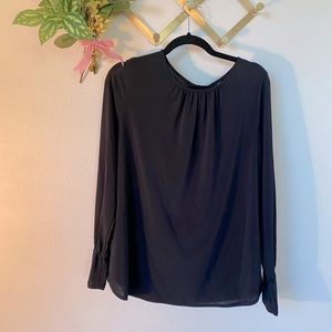 Ann Taylor Long-Sleeve Black Blouse